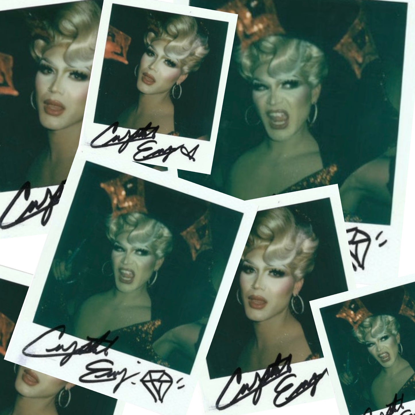 CRYSTAL ENVY SIGNED POLAROIDS : PARASOL OF IT ALL